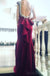 Roter runder Ausschnitt Meerjungfrau Abend Abendkleider, 2017 Perlen Party Abschlussballkleid, benutzerdefinierte lange Abschlussballkleider, billige formelle Abschlussballkleider, 17041