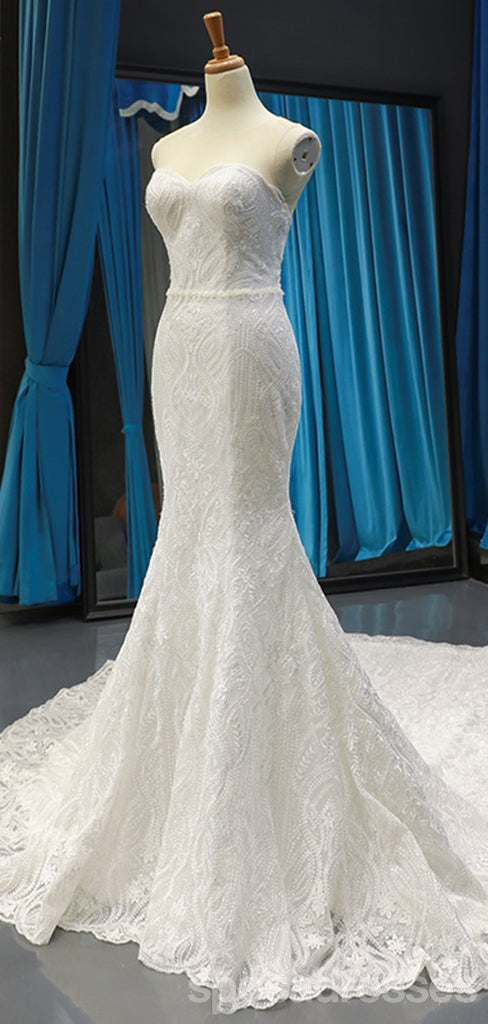 Vestidos de novia de sirena de encaje de novia en línea, vestidos de novia baratos, WD621