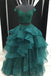 Sexy Zwei Stücke Smaragdgrün Schulterfrei V-Ausschnitt Ballkleid Lange Benutzerdefinierte Abend Prom Kleider, 17414