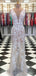 Σέξι γοργόνα σαμπάνια δαντέλα φθηνά μακριά βραδινά φορέματα, βραδινά φορέματα, 18629