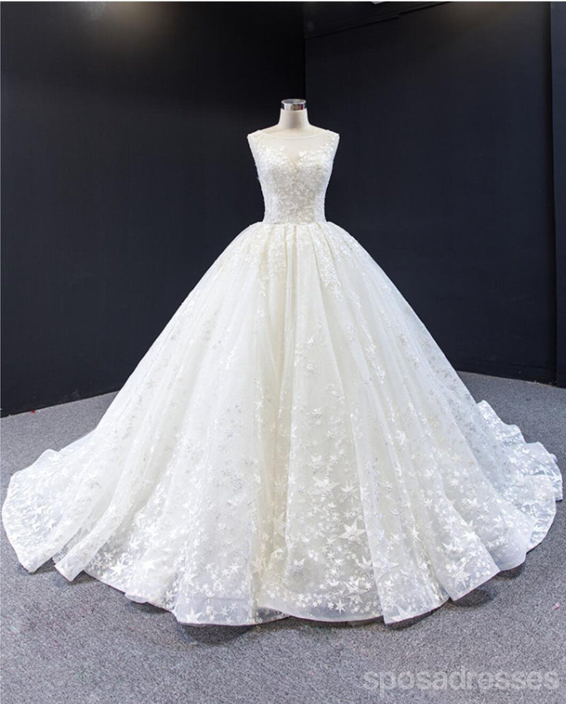 Scoop Μια γραμμή Χαριτωμένο Γαμήλια Φορέματα Δαντελλών Online, Φθηνά Νυφικά Φορέματα, WD619