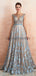 Καπέλο Μανδύα Δείτε Μέσα Από Το Beaded A-line Long Evening Prom Φορέματα, Βραδινά Κόμμα Prom Φορέματα, 12137