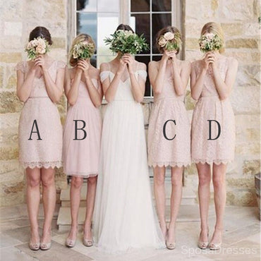 Δεν ταιριάζουν Junior Πολύ Σύντομο Lace Γόνατο-Μήκος Ρουζ σε Ροζ Μίνι Συνήθεια Κάνει Έκπτωση Παράνυμφος Φόρεμα, WG115