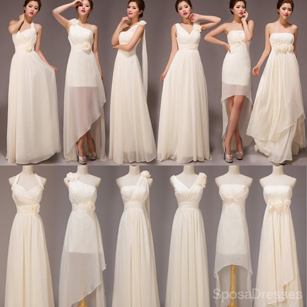 Ταιριάζουν Πολύ Σιφόν Μακρύ Διαφορετικά Στυλ Επίσημη Φθηνά Maxi Γραμμή Παράνυμφος Φορέματα, WG118