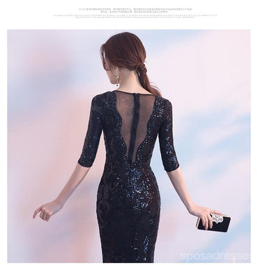 Querida pescoço ouro lantejoulas uma linha barato longo Evening Prom Dresses, Evening Party Prom Dresses, 12350