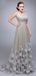 Ένα ώμο γκρι τούλι μακρύ σέξι βραδινά φορέματα Prom, φθηνά προσαρμοσμένα γλυκά 16 φορέματα, 18507
