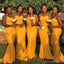 Correas espaguetis Sirena amarilla Vestidos de dama de honor baratos y baratos en línea, WG645
