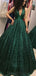 Esmeralda Verde V Pescoço Sparkly Ball Vestido Baratos Noturnos Baile De Formatura, Vestidos De Baile Da Noite Festa, 12156