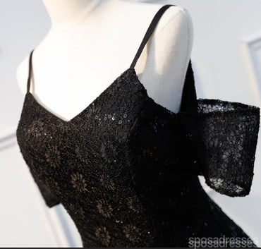 Από τον ώμο μαύρη δαντέλα φθηνά σύντομα φορέματα Homecoming σε απευθείας σύνδεση, CM664