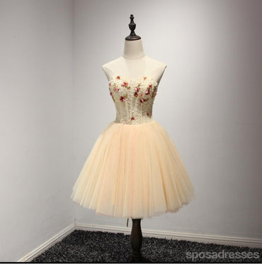 Στράπλες Διακοσμημένες με χάντρες Homecoming Φορέματα χορού, προσιτά σύντομα φορέματα χορού Κορσέδων κομμάτων πίσω, τέλεια Homecoming Φορέματα, CM211