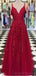 Spaghettiträger Spitze Dunkelrot Günstige Lange Abend Abendkleider, Günstige Custom Sweet 16 Kleider, 18511