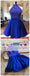 Azul real escote Halter Hoteles de Corto Vestidos de Regreso a casa Online, CM530
