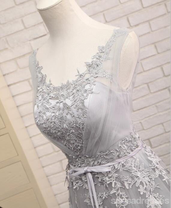 Ντεκολτέ Γκρι Δαντέλα Βραδινά Φορέματα Prom, Δημοφιλή Δαντέλα Κόμμα Φορέματα Prom, Συνήθεια Μακριά Φορέματα Prom, Φτηνές Επίσημα Φορέματα Prom, 17183