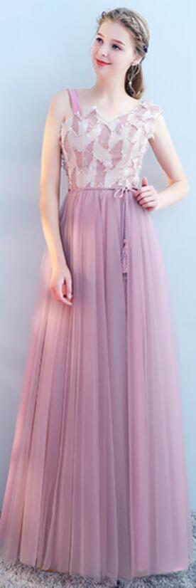 Tulle Pink Long Unmatched Vestidos de Dama de Honra Baratos Baratos Online, WG512