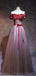 Red Off The Shoulder Long Evening Prom Dresses, Sweet 16 Prom Dresses, 12370