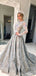 Beautiful A-line Applique Long Sleeves Prom Dresses, Sweet 16 Prom Dresses, 12473