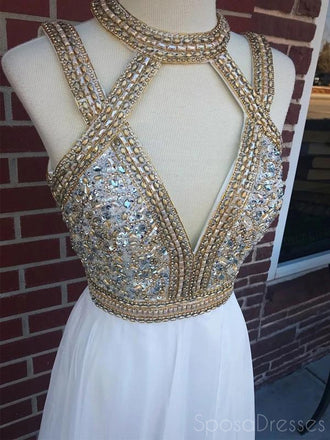 Querida pescoço ouro lantejoulas uma linha barato longo Evening Prom Dresses, Evening Party Prom Dresses, 12350