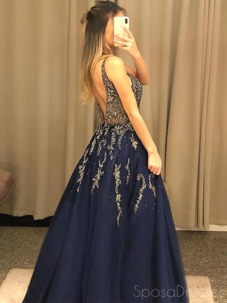 Querida pescoço ouro lantejoulas uma linha barato longo Evening Prom Dresses, Evening Party Prom Dresses, 12350