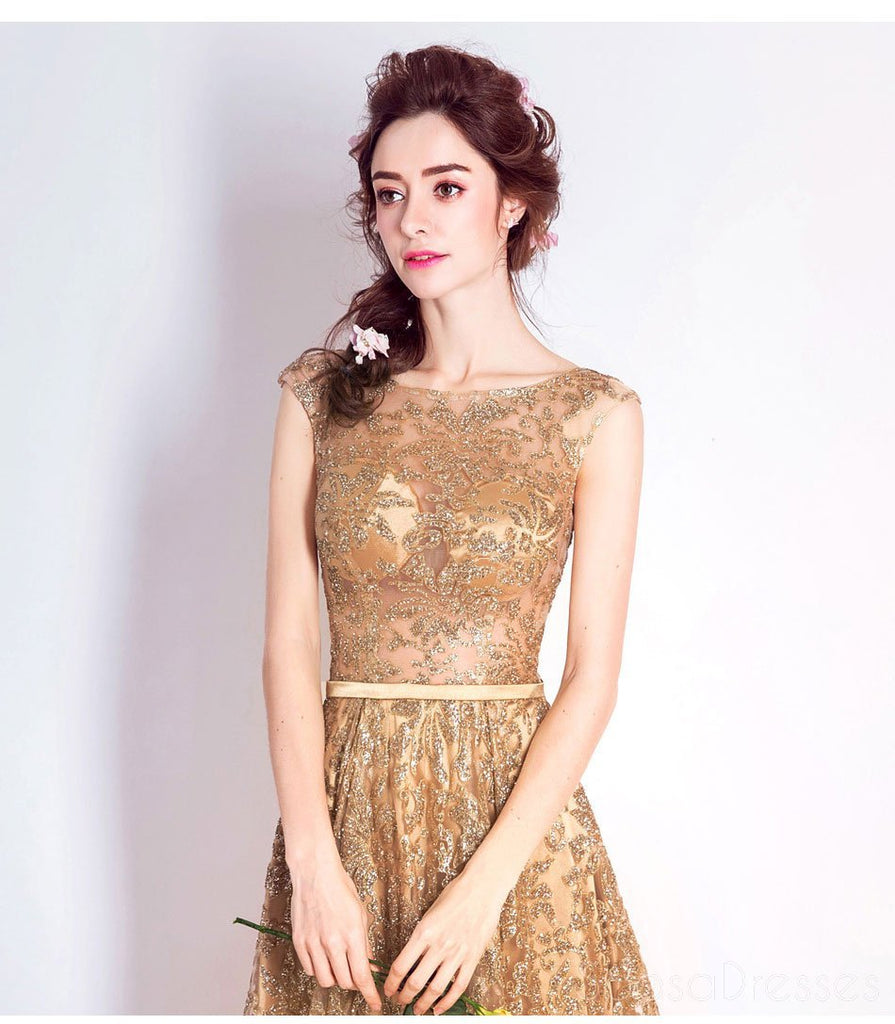 Rendas de lantejoulas de ouro ver através baratos longos vestidos de baile, barato personalizado doce 16 vestidos, 18528