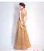 Le lacet de paillette d'or voit par de longues robes de bal d'étudiants du soir bon marché, 16 robes douces personnalisées bon marché, 18528