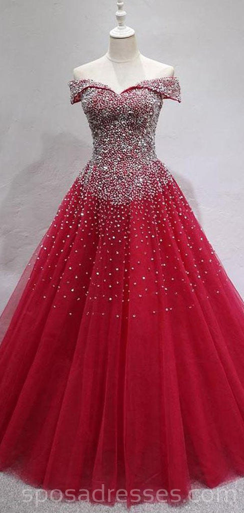 Off Ώμος Σκούρο Κόκκινο Φτηνές Βράδυ Prom Φορέματα, Βραδινό Κόμμα Prom Φορέματα, 18631