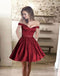 Απλό Από τον Ώμο Κόκκινο Σύντομο Φτηνές Φορέματα Homecoming 2018, CM431