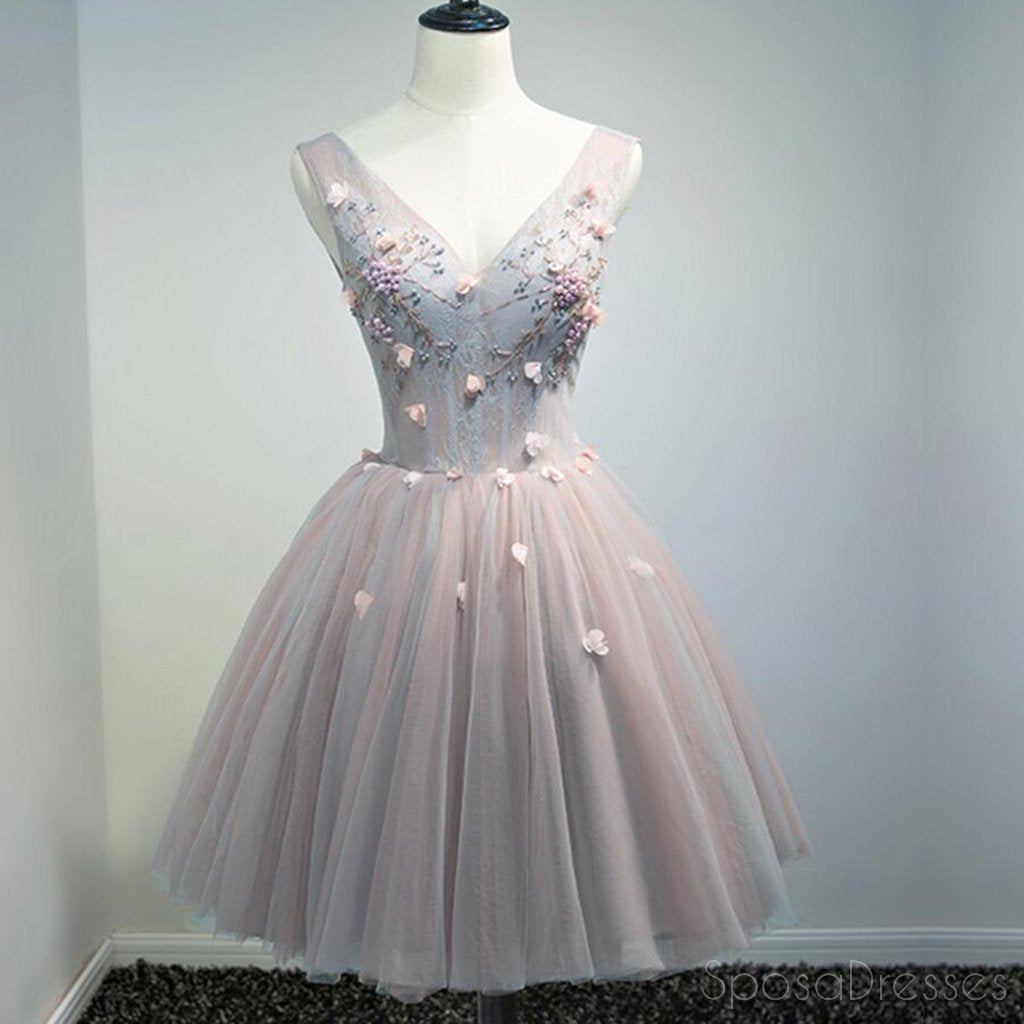 Β Neckline Δαντελλών Short Homecoming Prom Φορέματα, Οικονομικά Σύντομο Κόμμα Χορό Γλυκό 16 Φορέματα, Τέλεια Homecoming Φορέματα Κοκτέιλ, CM376