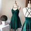 Φτηνές Απλό Σπαγγέτι Λουριά Σμαραγδένιο Πράσινο Homecoming Φορέματα, CM444