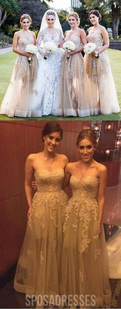 Sexy Unique Lace Long Wedding Bridesmaid Dresses, BD0002