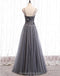 Σπαγγέτι Λουριά Γκρι Rhinestone Χάντρες Μια γραμμή Μακρύ Βράδυ Φορέματα Prom, Βράδυ Πάρτι, Φορέματα Prom, 12330