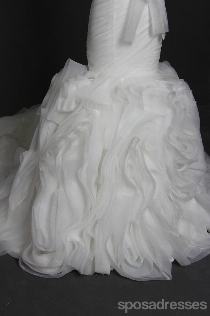 Sweetheart Strapless Organza Mermaid Wedding Dresses, Custom Made Wedding Dresses, Cheap Wedding Gowns, WD210