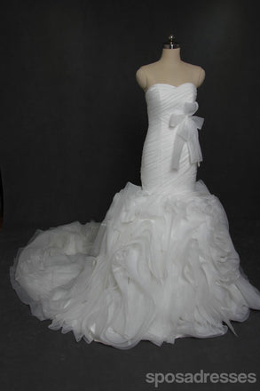 Γλυκιά μου Στράπλες Οργάντζα Γοργόνα νυφικά, Custom Made νυφικά, Φθηνά Νυφικά, WD210