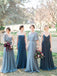 Mismached Chiffon Cheap Long Bridesmaid Dresses Online, WG291