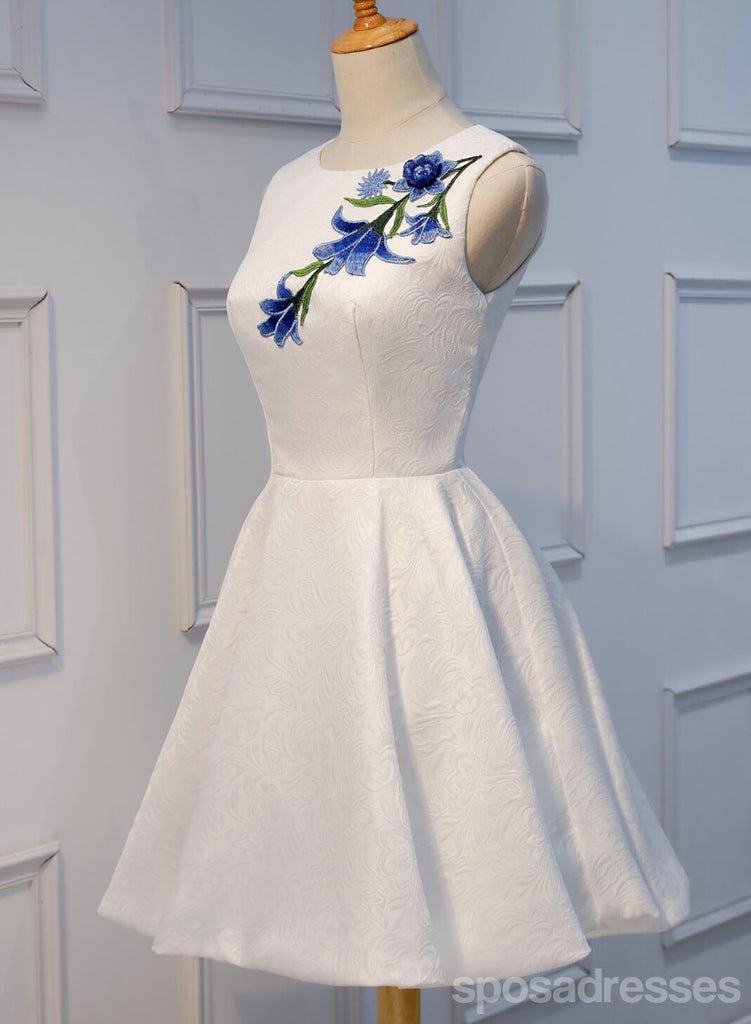 Μοναδικό Λευκό Lace Applique Φθηνό Μικρού Μήκους Φορέματα Σε Απευθείας Σύνδεση, CM666
