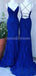 Königsblaue Spitze Meerjungfrau lange Abend Ballkleider, Abendparty Abendkleider, 12276