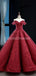 Από τον Ώμο Σκούρο Κόκκινο Δαντέλα Φόρεμα Μπάλα το Βράδυ Φορέματα Prom, Βράδυ Πάρτι, Φορέματα Prom, 12258