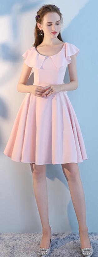 Blush Pink Short No coinciden Vestidos de dama de honor baratos y simples en línea, WG515