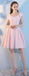 Erröten rosa kurze nicht übereinstimmende einfache billige Brautjungfernkleider Online, WG515