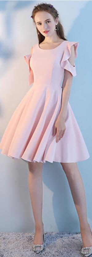 Ρουζ ροζ φτηνά αταίριαστα απλά κοντά φορέματα παράνυμφος σε απευθείας σύνδεση, WG516