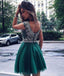 Vestidos de regreso a casa cortos con cuentas verdes lindos personalizados en línea, CM532