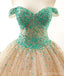 Μακρυμάνικα φορέματα από μακρυμάνικο βραδινό φόρεμα από ώμο, πράσινο, 16 γλυκά φορέματα, 18434