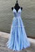 Robes de bal de soirée longue en dentelle bleue pas cher, robes de soirée, 12228