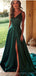 Vestidos De Baile Longos De Fenda Lateral Verde Esmeralda, Vestidos De Festa Baratos Baratos, 18580