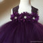La demoiselle d'honneur de tulle de lacet pourpre s'habille, les jolies petites robes de fille bon marché, FG026