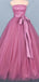 Vestido de la pelota rosado caliente sin tirantes vestidos de la fiesta de promoción de la tarde baratos, vestidos de la fiesta de promoción del partido de la tarde, 12150