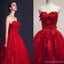 Les applications de chéri de tulle rouges étourdissantes lacent des robes de mariée de robe de boule, WD0150