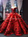 Robes de bal longues de soirée de robe de bal rouge d'épaule, robes de bal de soirée, 12259