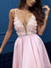 Cintas de espaguete rosa lado Slit Longo Evening Prom Vestidos, Cheap Custom Sweet 16 Vestidos, 18552