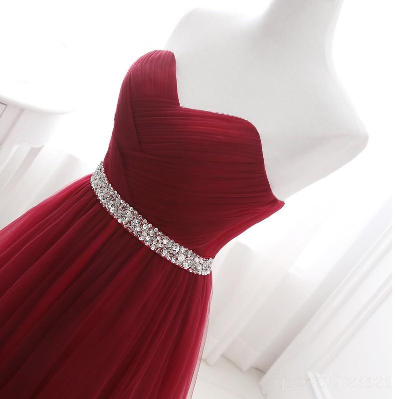 Chérie rouge une ligne simple robes de bal longues de soirée, Sparkly Sweet 16 robes, 18345
