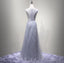 Δείτε Μέσα από το Γκρι Δαντέλα διακοσμημένο με Χάντρες Ντεκολτέ Φορέματα Prom Βραδιού, Δημοφιλή Δαντέλα Κόμμα Φορέματα Prom, Συνήθεια Μακριά Φορέματα Prom, Φτηνές Επίσημα Φορέματα Prom, 17187